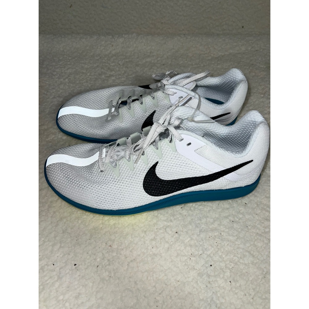 Nike Zoom Rival‎ Distance Track Field Spikes White Teal FZ9653-102 Mens 10.5